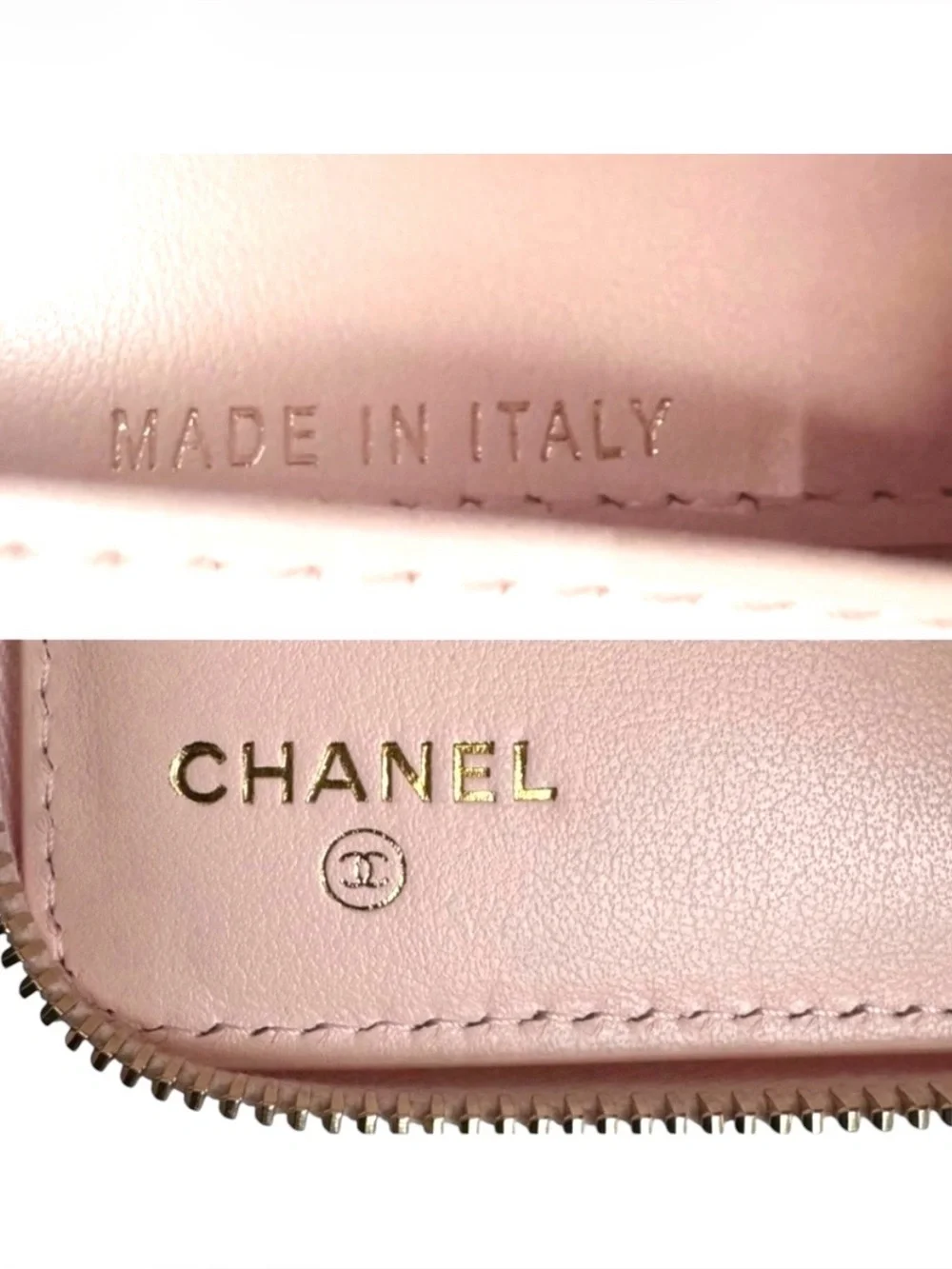 🆕🩷CHANEL LIGHT PINK Zipped Card Wallet Purse Shiny Grained Calfskin (CAVIAR) GHW